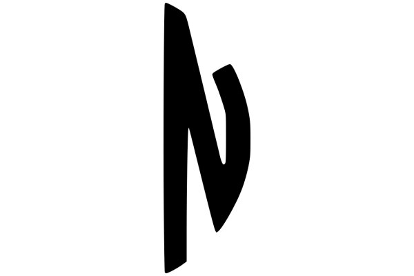 Stylized Black Letter 'N' on a White Background