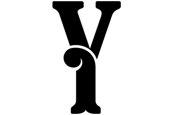 Stylized Black Letter 'V' with a Curve