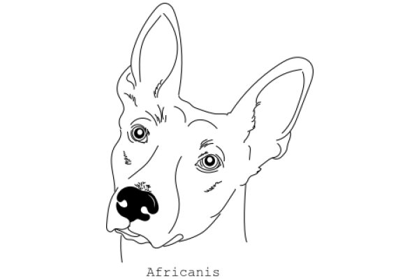 Africanis: A Line Drawing of an African Dog's Face