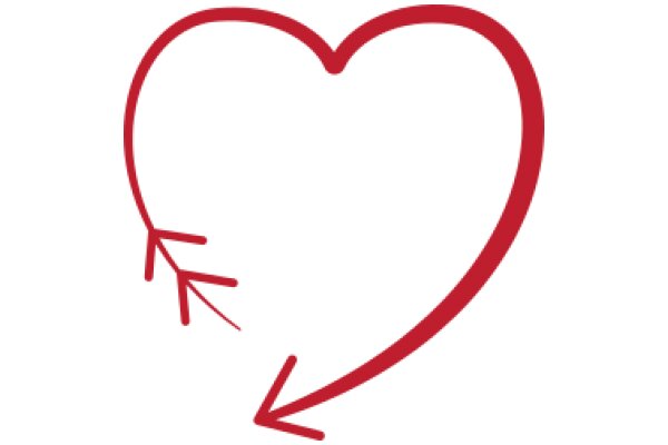 Simplistic Red Heart with Arrows