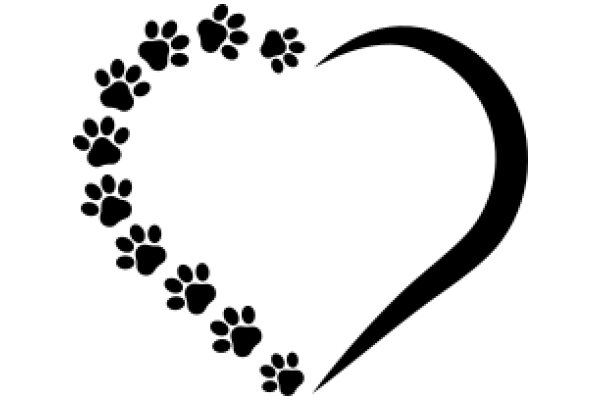 Paw Prints Forming a Heart Shape