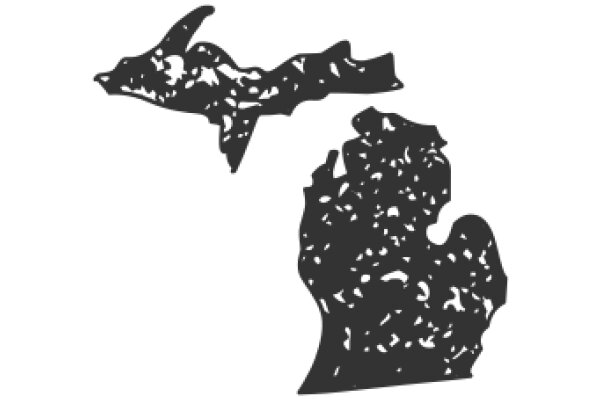 Silhouette of a Shark and a Fish on a White Background