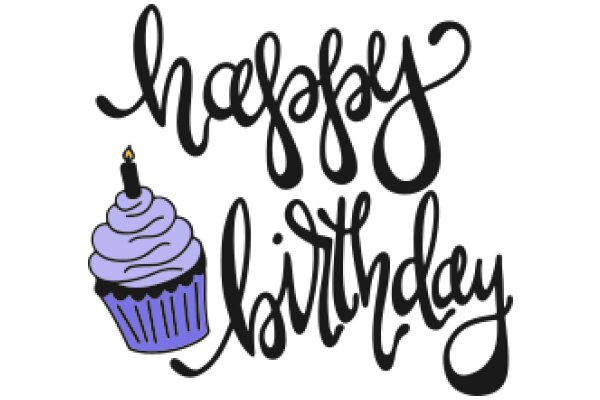 Happy Birthday: A Delightful Celebration with a Purple Cupcake