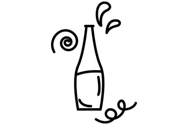 A Whimsical Drawing of a Bottle and a Swirl