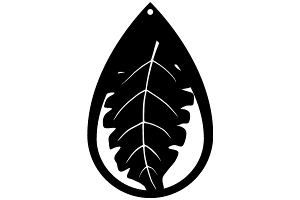 Stylized Black Leaf Icon