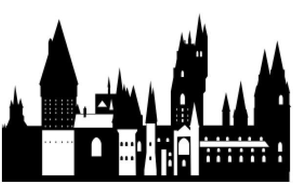 Silhouette of a Medieval Town: A Gothic Architecture Poster