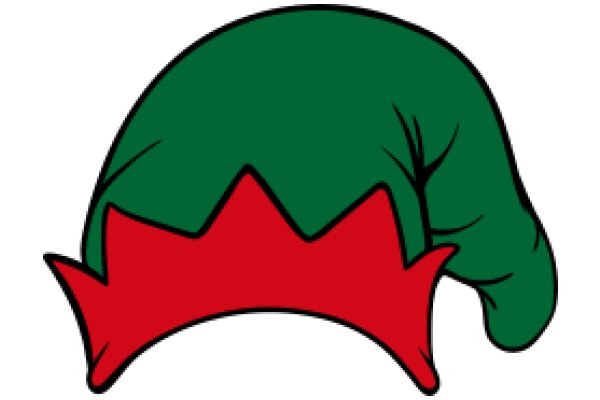 A Playful Green and Red Hat with a Crown-like Top