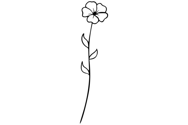 Simplistic Line Drawing of a Flower