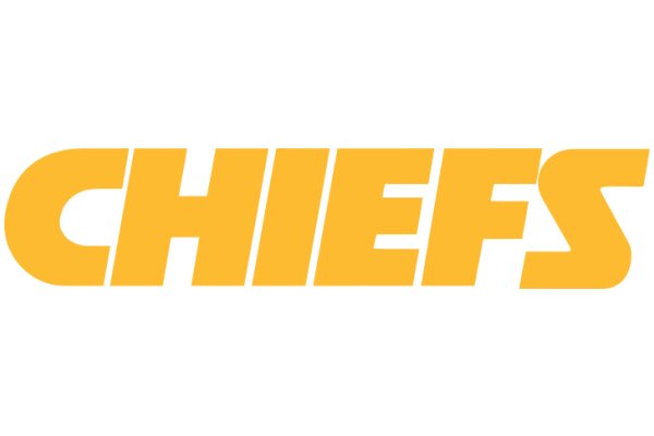 Crisp Yellow Text: 'CHIEFS' in a Stylized Font