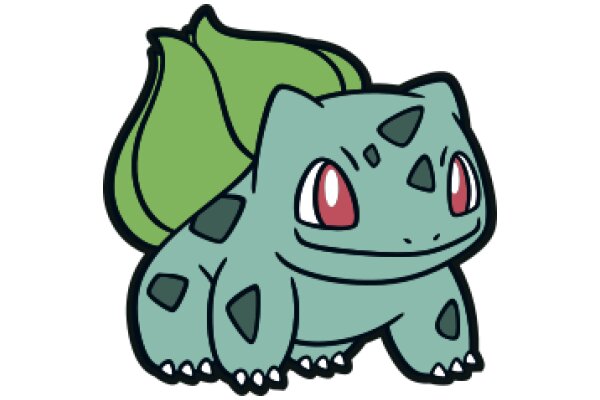 Adorable Cartoon Pokémon with a Smile and a Vegetable on Its Back