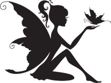 Silhouette of a Female Figure with a Butterfly in Her Hand