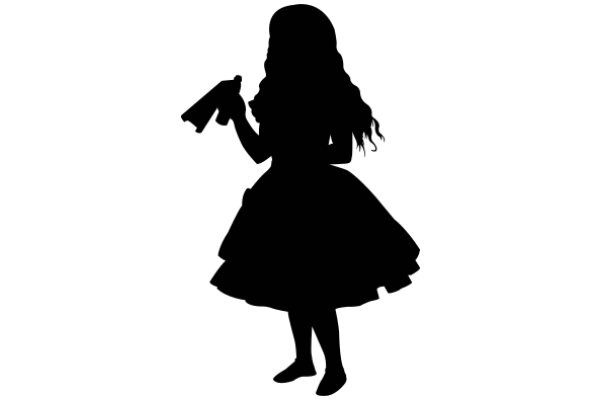 Silhouette of a Girl with a Gun