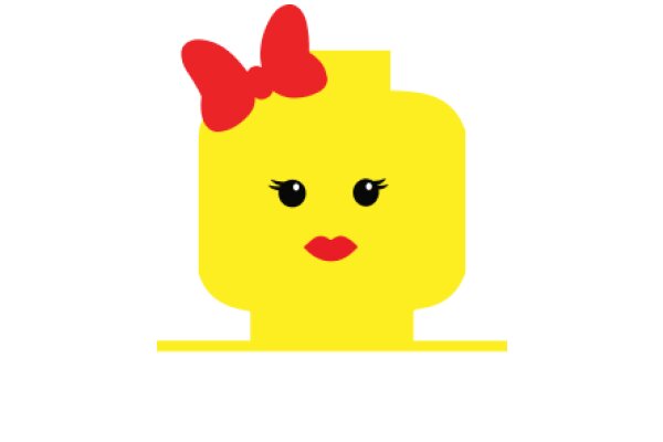 A Playful Yellow Character with a Red Bow and Eyes