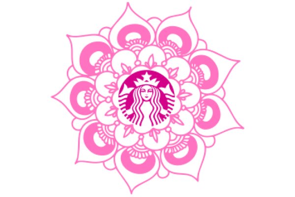 Stylized Starbucks Logo with Pink Flower Design