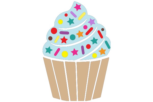 Colorful Cupcake with Stars and Stripes