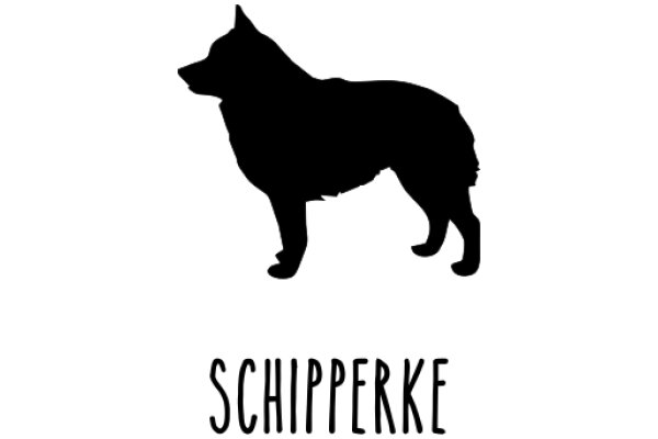 Silhouette of a Dog with the Word 'Schipperke' Below It