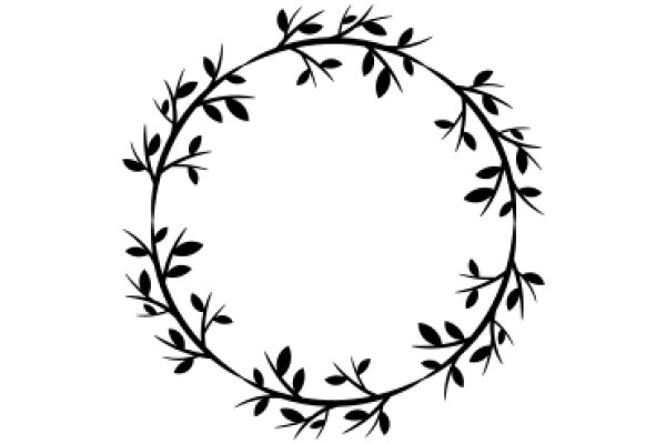 Elegant Black Wreath with Leafy Branches