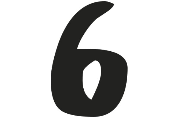 Simplistic Black Number Six