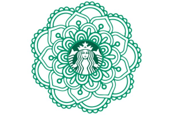 Stylized Starbucks Logo with Floral Design