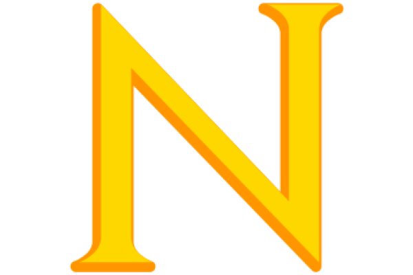 Vibrant Yellow Letter 'N' on a White Background