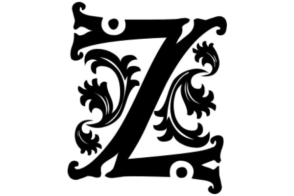 Stylized Letter 'Z' with Floral Designs