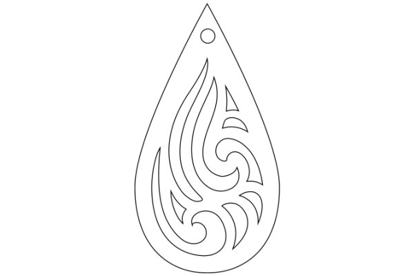 Simplistic Line Art: A Stylized Water Drop