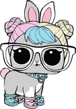 Adorable Cartoon Cat with Bunny Ears and Glasses