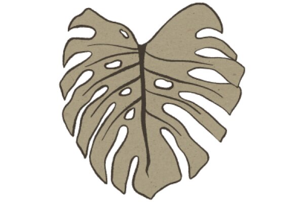 Simplistic Art: A Brown Leaf Design