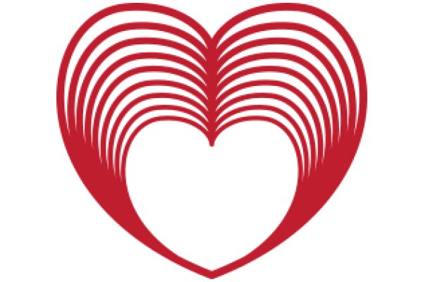 Vibrant Red Heart with Curved Design