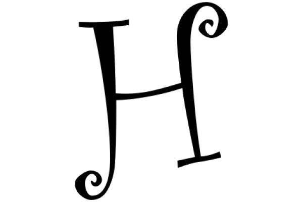 Stylish Black Letter 'H' on a White Background