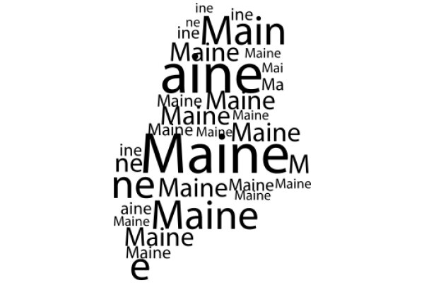 A Visual Poem of the Word 'Maine' and Its Variations