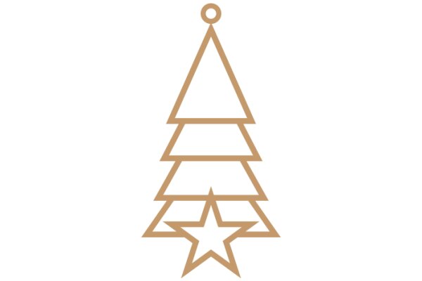 Simplistic Christmas Tree Icon with Star