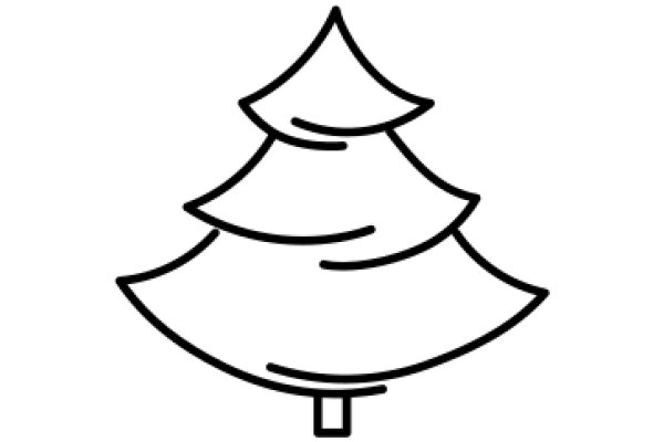 Simplistic Line Drawing of a Christmas Tree