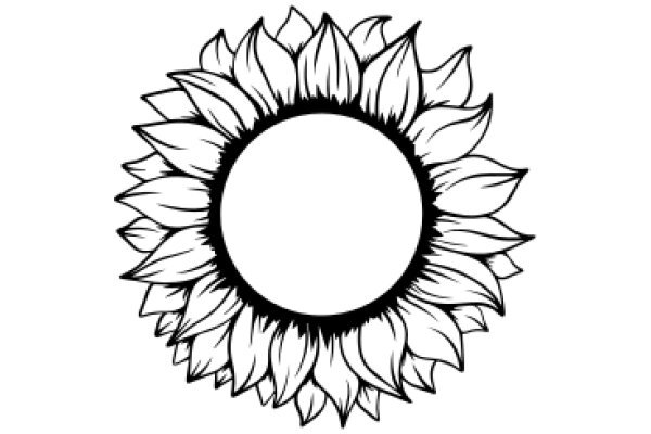 Stylized Sunflower with Detailed Petals and Center