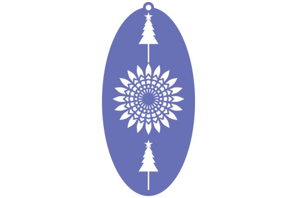 A Festive Symbol of Christmas: A Purple Shield with Trees and a Star