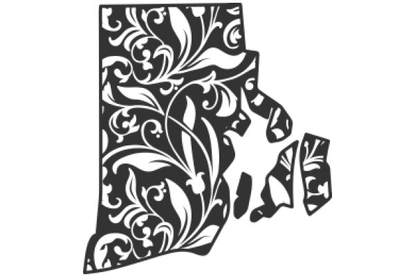 Stylized State Outline with Floral Design