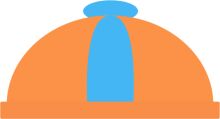 Vibrant Orange and Blue Dome Icon