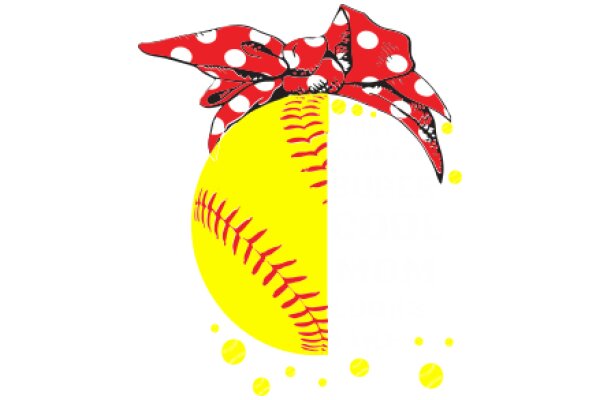 A Playful Illustration of a Baseball and a Polka Dot Bow