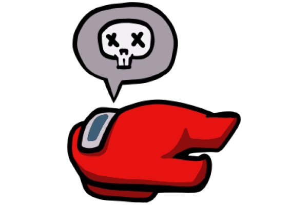 A Playful Conversation: A Red Car and a Skeletal Head