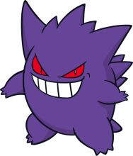 Vivid Purple Pokémon with Red Eyes and Spikes, Ready for Battle!