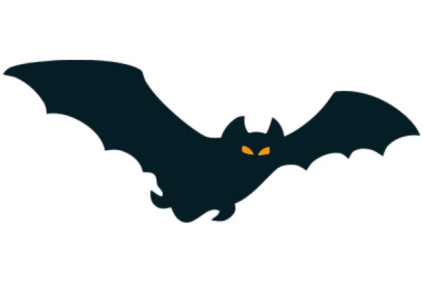 A Silhouette of a Bat with Glowing Eyes