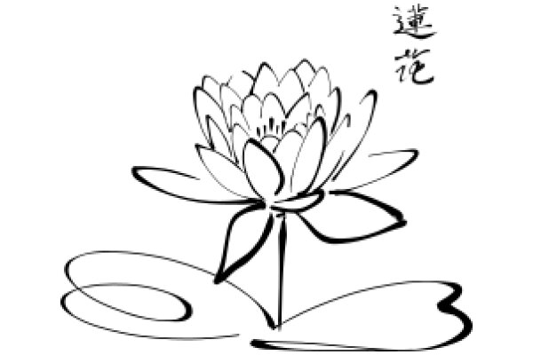 Elegant Flower Illustration with Chinese Character