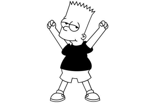 Simpsons-Inspired Cartoon Character: A Illustration of Bart Simpson