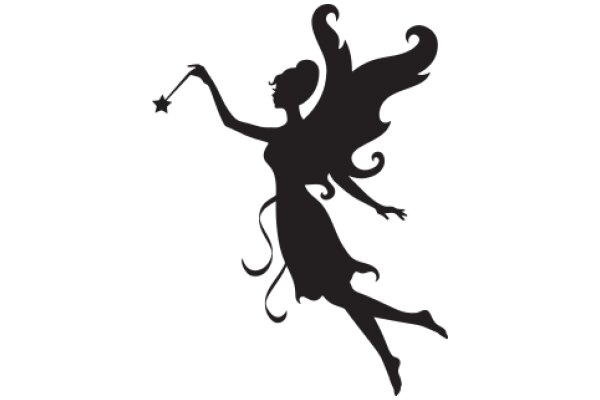 Silhouette of a Winged Figure with a Star