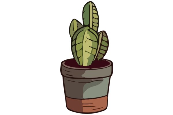 A Pixelated Cactus in a Pot