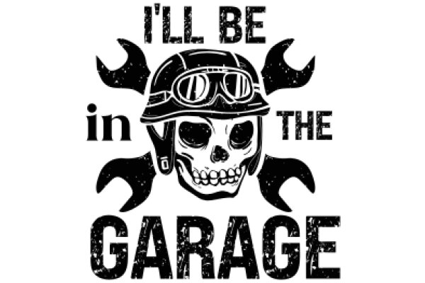 Garage-Themed Skull and Wrench Graphic