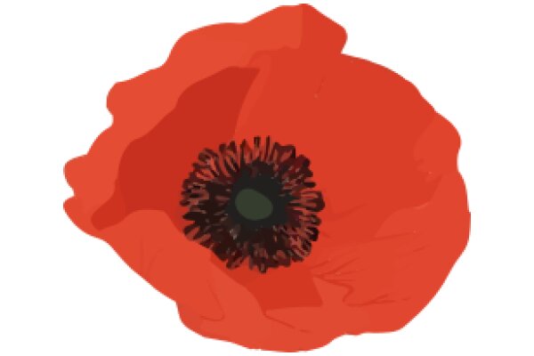 Vivid Red Poppy Flower Illustration