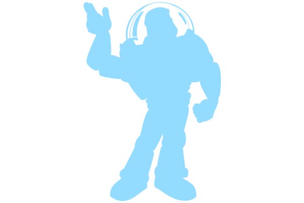 A Blue Silhouette of a Humanoid Figure with a Helmet