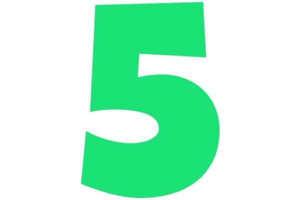 A Large, Green Number Five