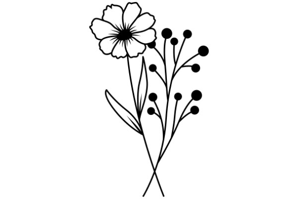 Simplicity in Nature: A Flower and Branch Illustration